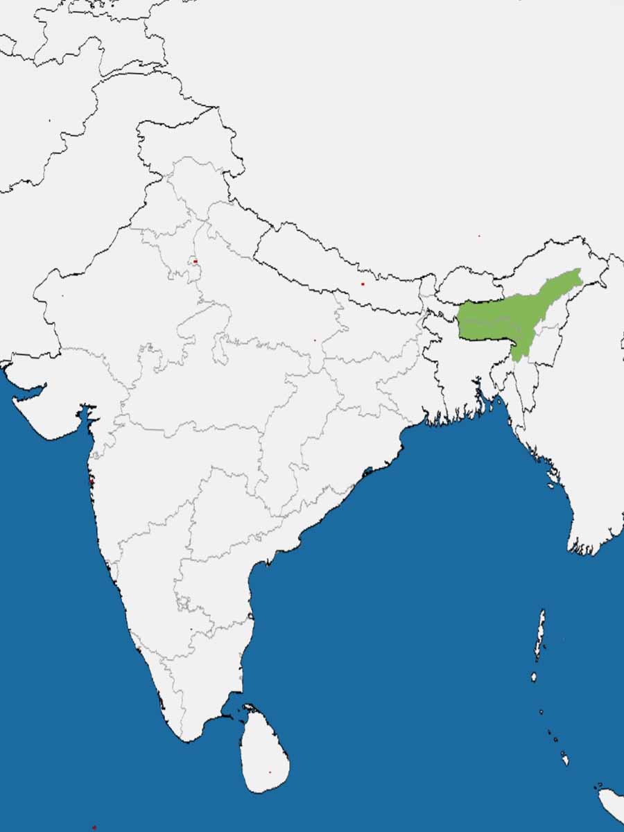 Karte Nordosten Indiens